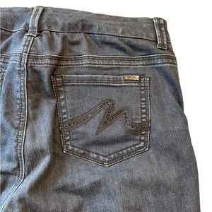 Melissa McCarthy Seven7 Women’s Jeans 14 Pencil Blue Dark Wash Rhinestones EUC